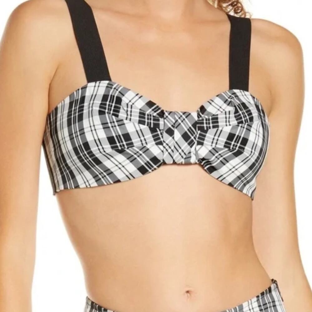 William Okpo Yvette Bra Top in Plaid Taffeta